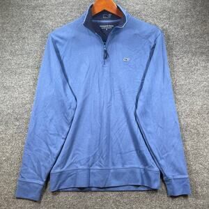 Vineyard Vines 1/4 Zip Pullover Men's Small Blue Pima Cotton Casual Outdoor
